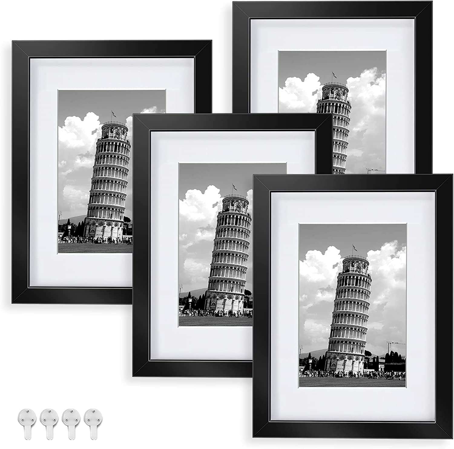 Anickal 5x7 Picture Frames, White Picture Frame Display Display 4x6 Photo with Mat and 5x7 photo without Mat, Horizontal and Vertical Formats for Wall and Tabletop