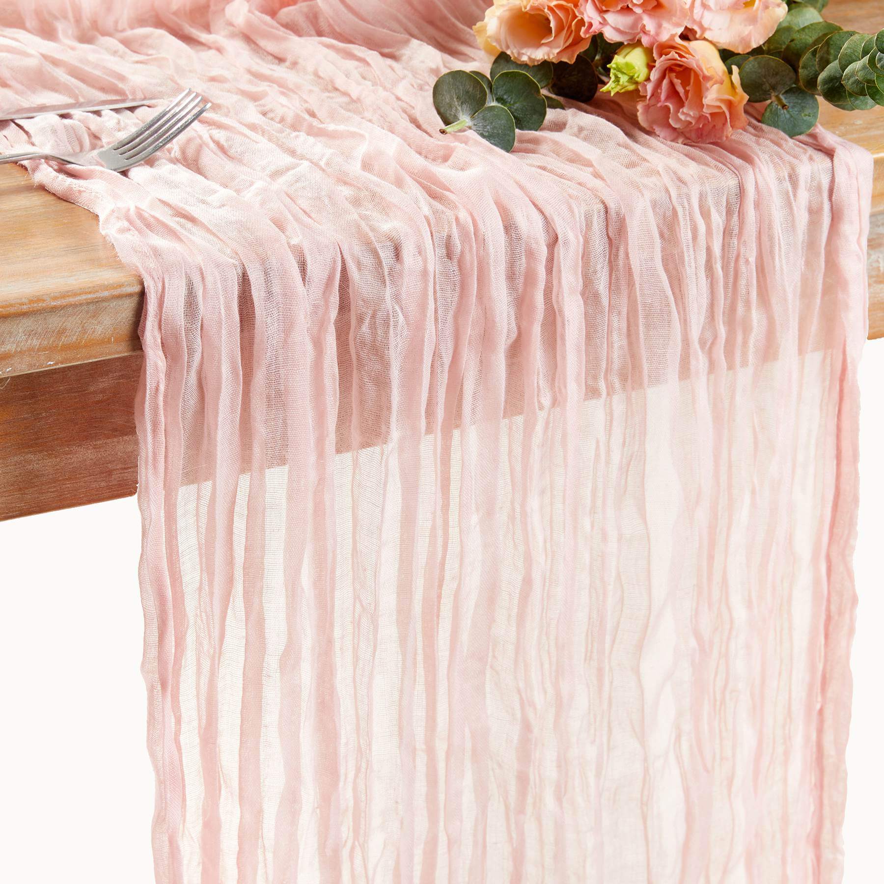 Anickal Cream Cheesecloth Table Runner 13.3ft Boho Gauze Cheese Cloth Table Runner Rustic Sheer Runner 160inch Long for Wedding Bridal Baby Shower Birthday Party Cake Table Decorations